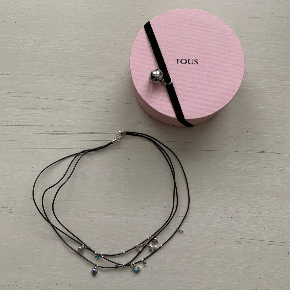 Tous Leather Power Gem Necklace